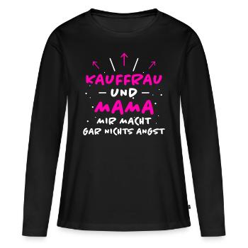 Kauffrau Spruch Verkäuferin Witz Kauffrau Geschenk - Frauen Premium Bio Langarmshirt - Schwarz - Vorne - Julia (174cm)