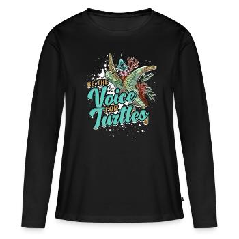 Turtle Turtles Be The Voice For Turtles - Women's Premium Organic Long Sleeve Shirt - black - Front - Julia (174cm)