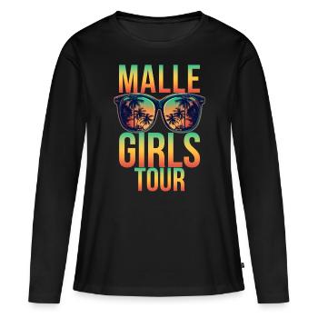 Visite des filles de Malle - T-shirt manches longues Premium bio Femme - noir - Devant - Julia (174cm)