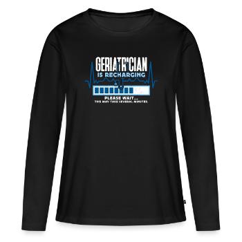 Geriatric Nurse Geriatrician Is Recharging Nursing - Women's Premium Organic Long Sleeve Shirt - black - Front - Julia (174cm)