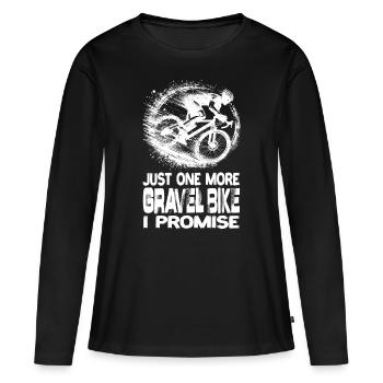 Encore un vélo de gravier Je promets des vélos de gravier - T-shirt manches longues Premium bio Femme - noir - Devant - Julia (174cm)