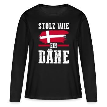 Danois Danemark - T-shirt manches longues Premium bio Femme - noir - Devant - Julia (174cm)