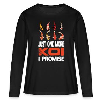 Juste un autre koi je promets Koi Kois Koi Fish - T-shirt manches longues Premium bio Femme - noir - Devant - Julia (174cm)
