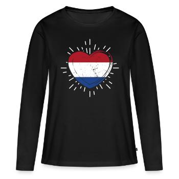 Pays-Bas Pays-Bas Pays-Bas - T-shirt manches longues Premium bio Femme - noir - Devant - Julia (174cm)