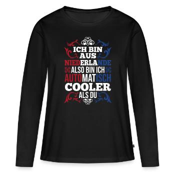 Pays-Bas Pays-Bas Pays-Bas - T-shirt manches longues Premium bio Femme - noir - Devant - Julia (174cm)