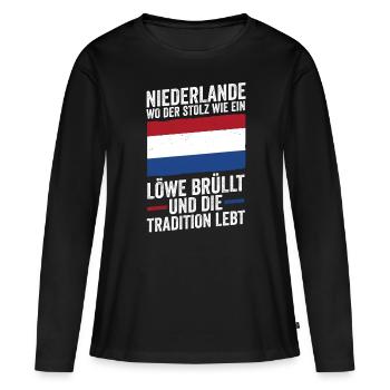 Pays-Bas Pays-Bas Pays-Bas - T-shirt manches longues Premium bio Femme - noir - Devant - Julia (174cm)