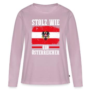 Autrichiens Autriche - T-shirt manches longues Premium bio Femme - rose poudré - Devant - Julia (174cm)