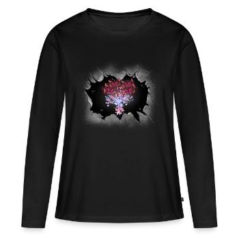 Arbre Arbres Papillons Nature - T-shirt manches longues Premium bio Femme - noir - Devant - Julia (174cm)