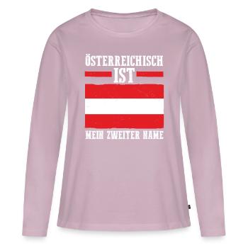 Autrichiens Autriche - T-shirt manches longues Premium bio Femme - rose poudré - Devant - Julia (174cm)