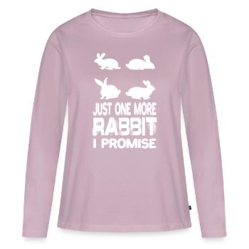 Just One More Rabbit I Promise Rabbit Rabbit Breeding - Women's Premium Organic Long Sleeve Shirt - dusky pink - Front - Julia (174cm)