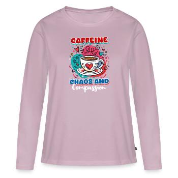 ED-Krankenschwester Koffein, Chaos Und Mitgefühl - Frauen Premium Bio Langarmshirt - Altrosa - Vorne - Julia (174cm)