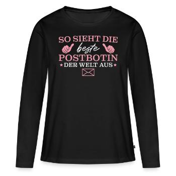 Paketdienst Zustellerin Beste Postbotin Geschenk - Frauen Premium Bio Langarmshirt - Schwarz - Vorne - Julia (174cm)