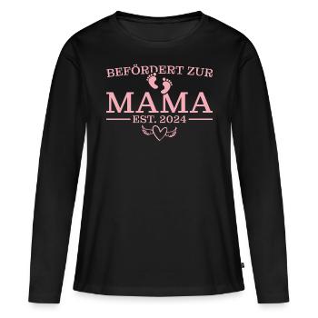 Mama 2024 Werdende Mutter Geschenk - Frauen Premium Bio Langarmshirt - Schwarz - Vorne - Julia (174cm)