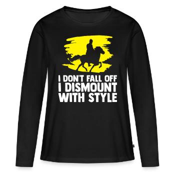 Amoureux des chevaux Équitation équestre - T-shirt manches longues Premium bio Femme - noir - Devant - Julia (174cm)