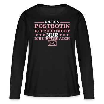 Postbotin Briefträgerin Zustellerin - Frauen Premium Bio Langarmshirt - Schwarz - Vorne - Julia (174cm)