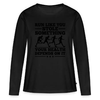 Professeur d’éducation physique Professeurs d’éducation physique École Spor - T-shirt manches longues Premium bio Femme - noir - Devant - Julia (174cm)
