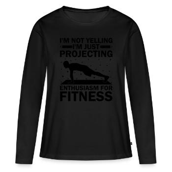 Professeur d’éducation physique Professeurs d’éducation physique École Spor - T-shirt manches longues Premium bio Femme - noir - Devant - Julia (174cm)