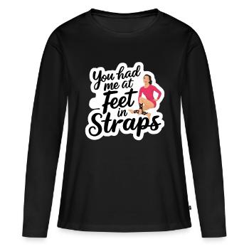 Tu m’avais aux pieds dans les sangles 54 - T-shirt manches longues Premium bio Femme - noir - Devant - Julia (174cm)