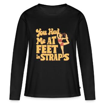 Tu m’avais aux pieds dans les sangles 59 - T-shirt manches longues Premium bio Femme - noir - Devant - Julia (174cm)