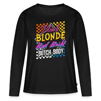 Retro design: beach blonde, poorly built – - Women's Premium Organic Long Sleeve Shirt - black - Front - Julia (174cm)