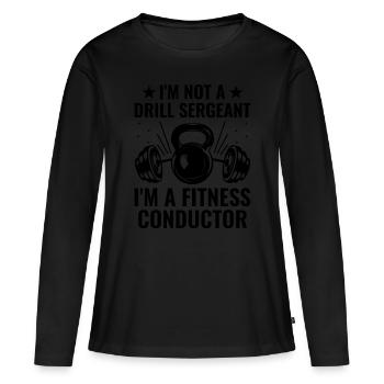 Professeur d’éducation physique Professeurs d’éducation physique École Spor - T-shirt manches longues Premium bio Femme - noir - Devant - Julia (174cm)