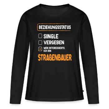 Bâtisseur de routes Statut Profession de la construction routière - T-shirt manches longues Premium bio Femme - noir - Devant - Julia (174cm)