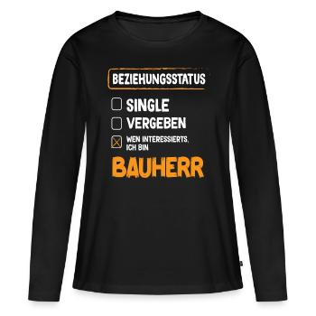 Constructeur Relation Statut Constructeur Constructeur Construction de maison - T-shirt manches longues Premium bio Femme - noir - Devant - Julia (174cm)