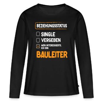 Statut de la relation avec le directeur de la construction Directeur de la construction Gestion de la construction - T-shirt manches longues Premium bio Femme - noir - Devant - Julia (174cm)