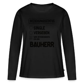 Constructeur Relation Statut Constructeur Constructeur Construction de maison - T-shirt manches longues Premium bio Femme - noir - Devant - Julia (174cm)