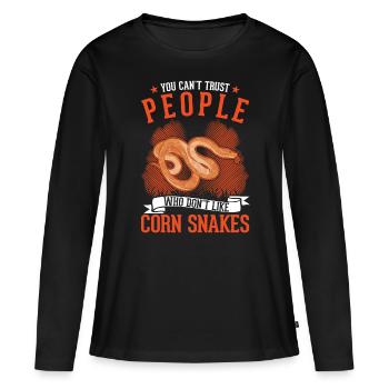Serpent des blés cadeau Serpent des blés - T-shirt manches longues Premium bio Femme - noir - Devant - Julia (174cm)