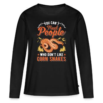 Serpent des blés cadeau Serpent des blés - T-shirt manches longues Premium bio Femme - noir - Devant - Julia (174cm)