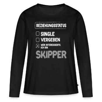 Skipper Relation Statut Skipper Voile Marin - T-shirt manches longues Premium bio Femme - noir - Devant - Julia (174cm)