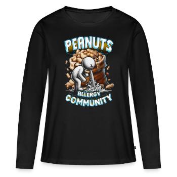 Peanut Allergy Peanuts Allergy Community - Women's Premium Organic Long Sleeve Shirt - black - Front - Julia (174cm)