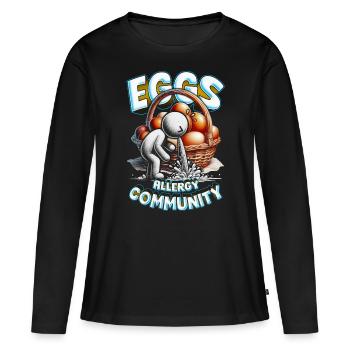 Egg Allergy Eggs Allergy Community - Women's Premium Organic Long Sleeve Shirt - black - Front - Julia (174cm)