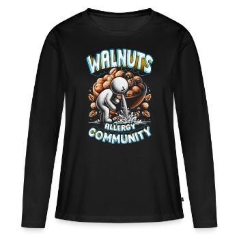 Walnut Allergy Walnuts Allergy Community - Women's Premium Organic Long Sleeve Shirt - black - Front - Julia (174cm)