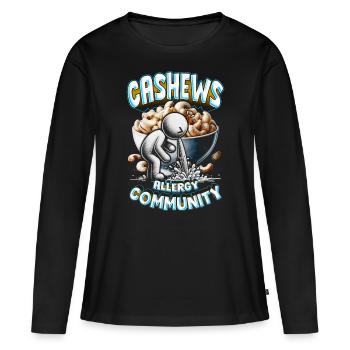Cashew Allergy Cashews Allergy Community - Women's Premium Organic Long Sleeve Shirt - black - Front - Julia (174cm)