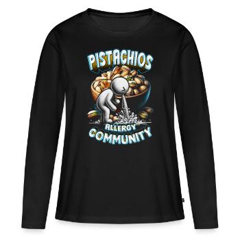 Pistachio Allergy Pistachios Allergy Community - Women's Premium Organic Long Sleeve Shirt - black - Front - Julia (174cm)