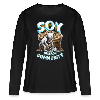 Communauté des allergies au soja - T-shirt manches longues Premium bio Femme - noir - Devant - Julia (174cm)