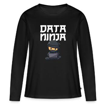 Data ninja data scientist - Frauen Premium Bio Langarmshirt - Schwarz - Vorne - Julia (174cm)