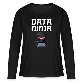 Data ninja data Scientist - Frauen Premium Bio Langarmshirt - Schwarz - Vorne - Julia (174cm)