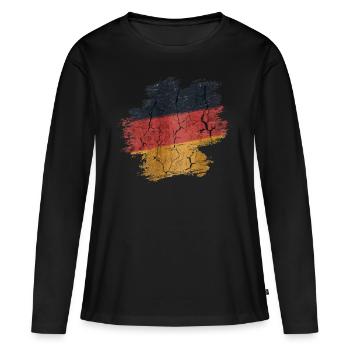 Deutschland Deutscher Deutsch GER Almanya Alemania - Frauen Premium Bio Langarmshirt - Schwarz - Vorne - Julia (174cm)