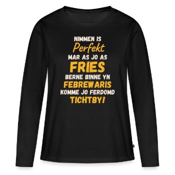 Frisian birthday shirt design born in February - Women's Premium Organic Long Sleeve Shirt - black - Front - Julia (174cm)
