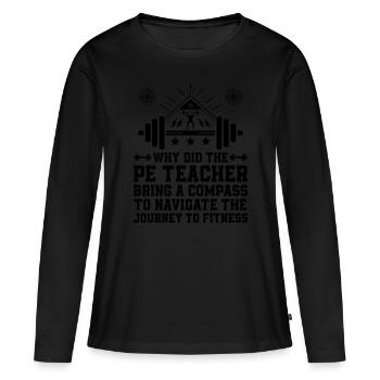 Professeur d’éducation physique Professeurs d’éducation physique École Spor - T-shirt manches longues Premium bio Femme - noir - Devant - Julia (174cm)