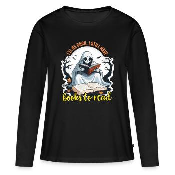 Book Editor I'll Be Back I Still Journalist Editor - Frauen Premium Bio Langarmshirt - Schwarz - Vorne - Julia (174cm)