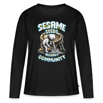 Capsule Fruit Allergy Seeds Allergy Community - T-shirt manches longues Premium bio Femme - noir - Devant - Julia (174cm)