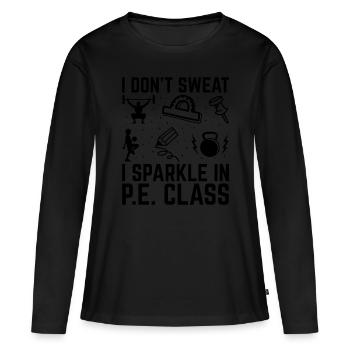 Professeur d’éducation physique Professeurs d’éducation physique École Spor - T-shirt manches longues Premium bio Femme - noir - Devant - Julia (174cm)