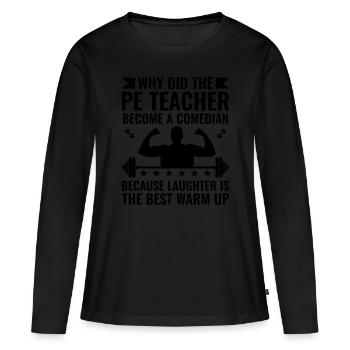 Professeur d’éducation physique Professeurs d’éducation physique École Spor - T-shirt manches longues Premium bio Femme - noir - Devant - Julia (174cm)