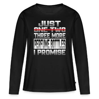Encore un flacon de parfum que je promets Parfüm - T-shirt manches longues Premium bio Femme - noir - Devant - Julia (174cm)