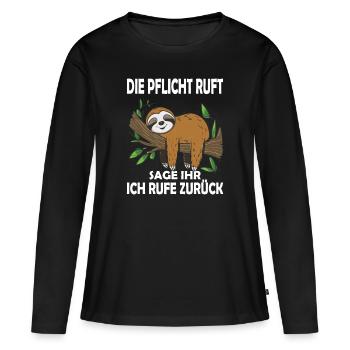 Drôle de paresseux, pas de désir - T-shirt manches longues Premium bio Femme - noir - Devant - Julia (174cm)