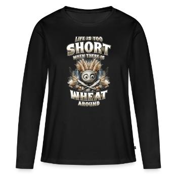 Allergie au blé - T-shirt manches longues Premium bio Femme - noir - Devant - Julia (174cm)